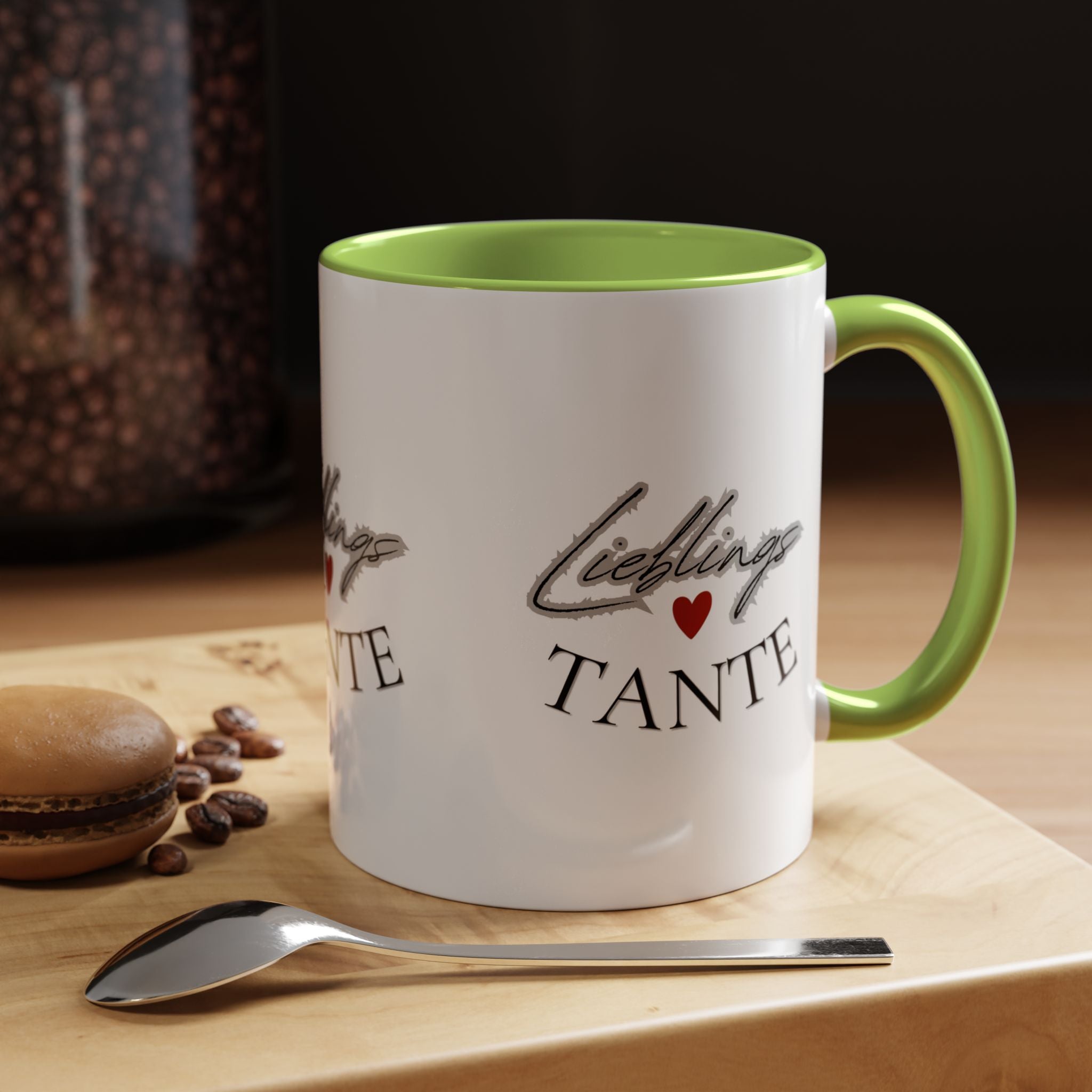 Lieblings Tante Kaffeebecher — Akzent-Keramiktasse mit Herz (11/15oz)