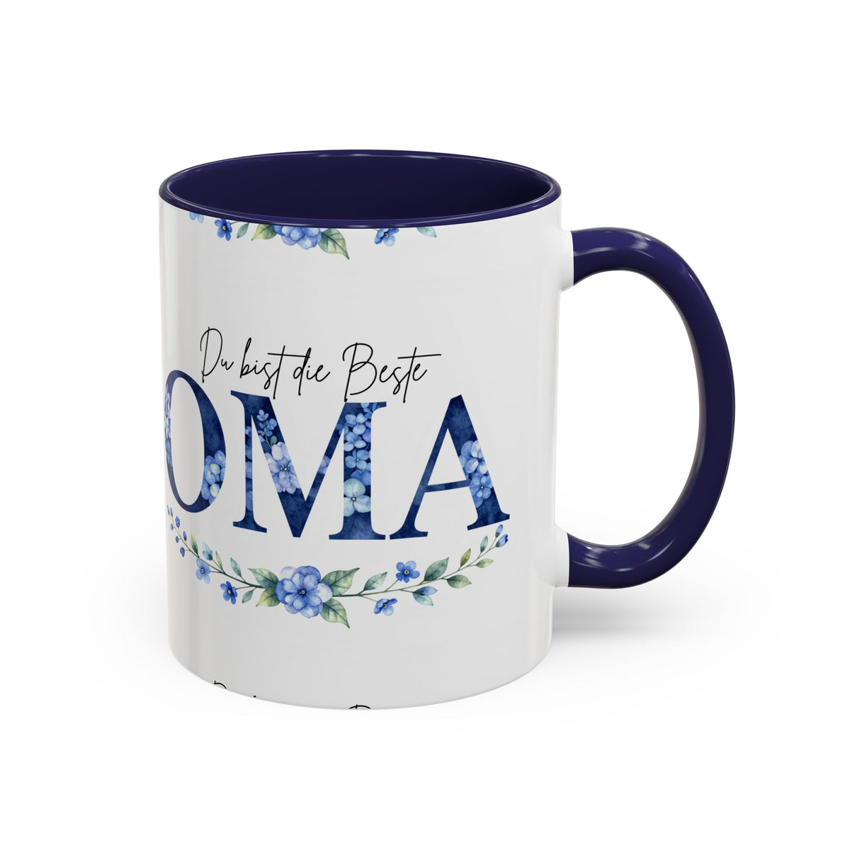 Oma Tasse – Du bist die Beste – Blumen-Motiv | Keramik Kaffeetasse Geschenk (11/15oz)