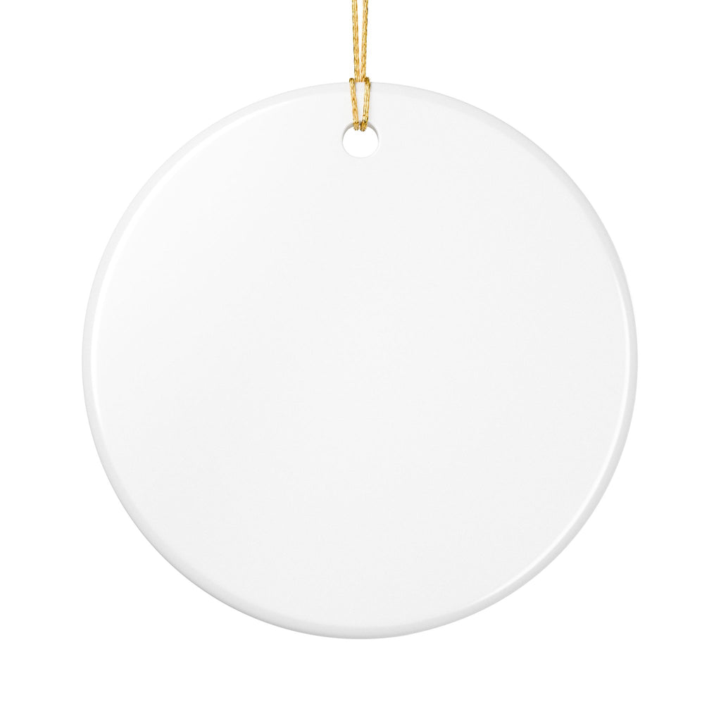 Keramik-Weihnachtskugel „Vintage Roter LKW“ – Nostalgischer Christbaumschmuck mit Golddetails