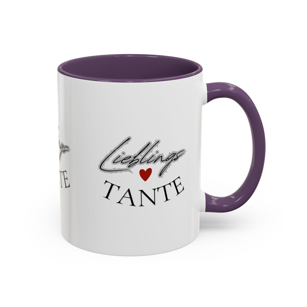 Lieblings Tante Kaffeebecher — Akzent-Keramiktasse mit Herz (11/15oz)