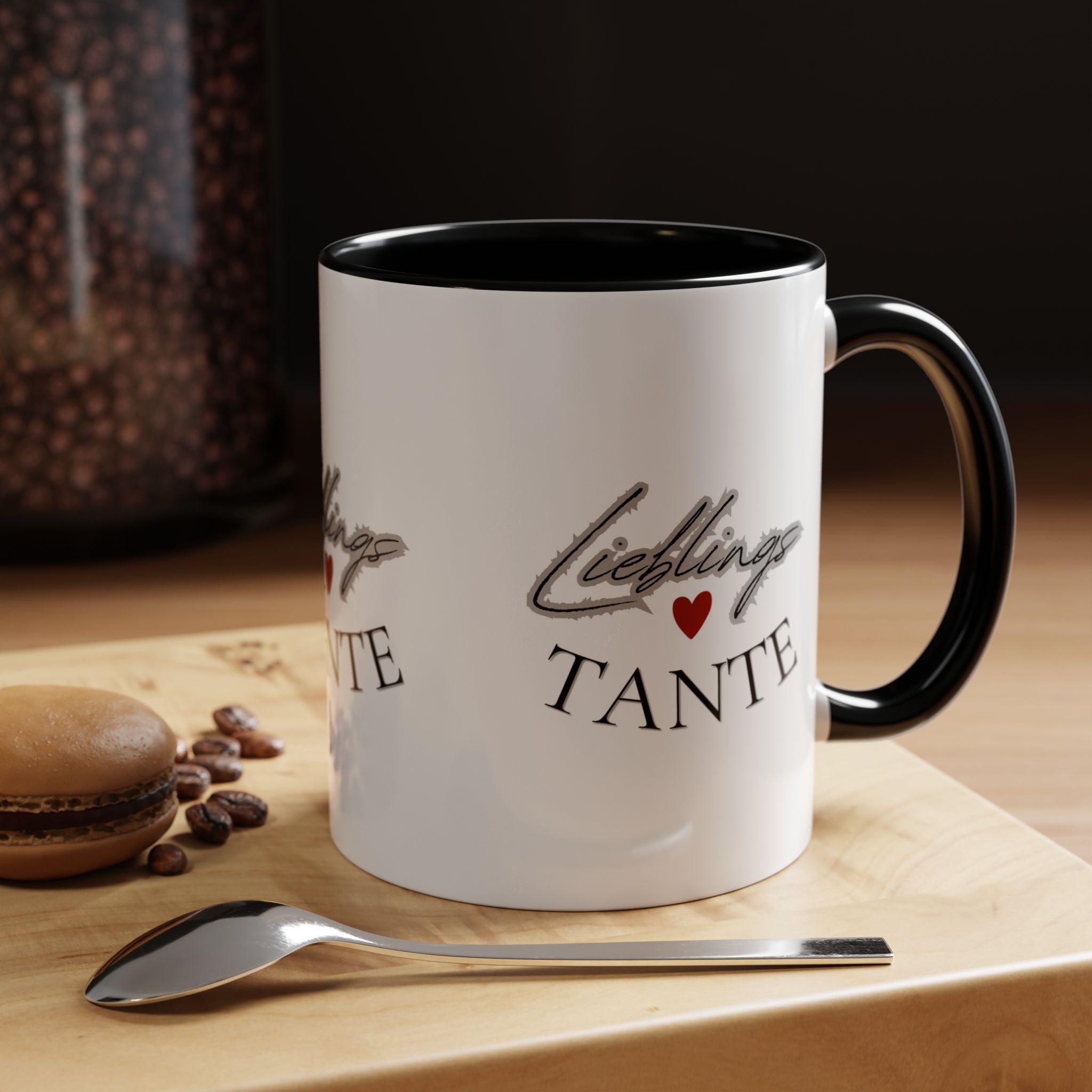 Lieblings Tante Kaffeebecher — Akzent-Keramiktasse mit Herz (11/15oz)