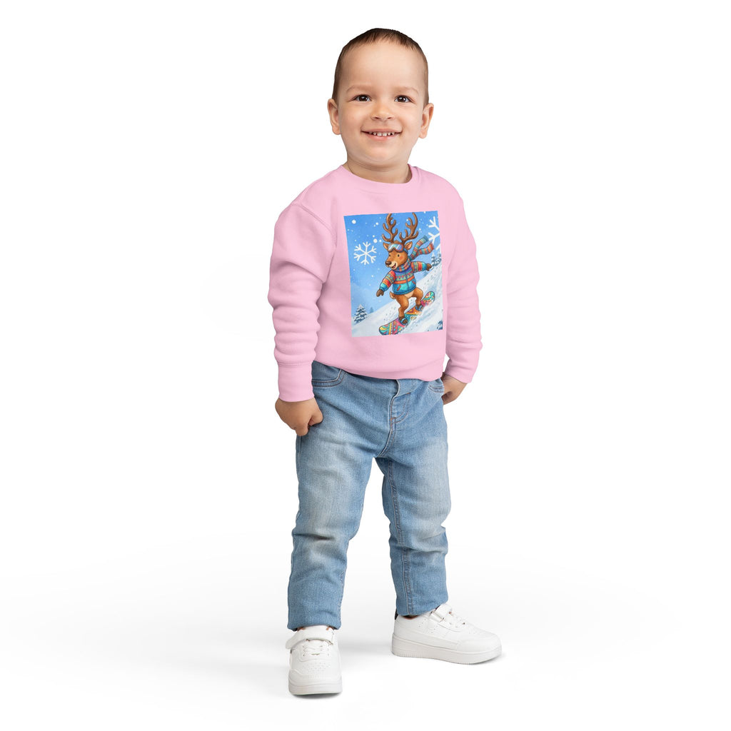 Kleinkind-Sweatshirt mit Snowboard-Rentier