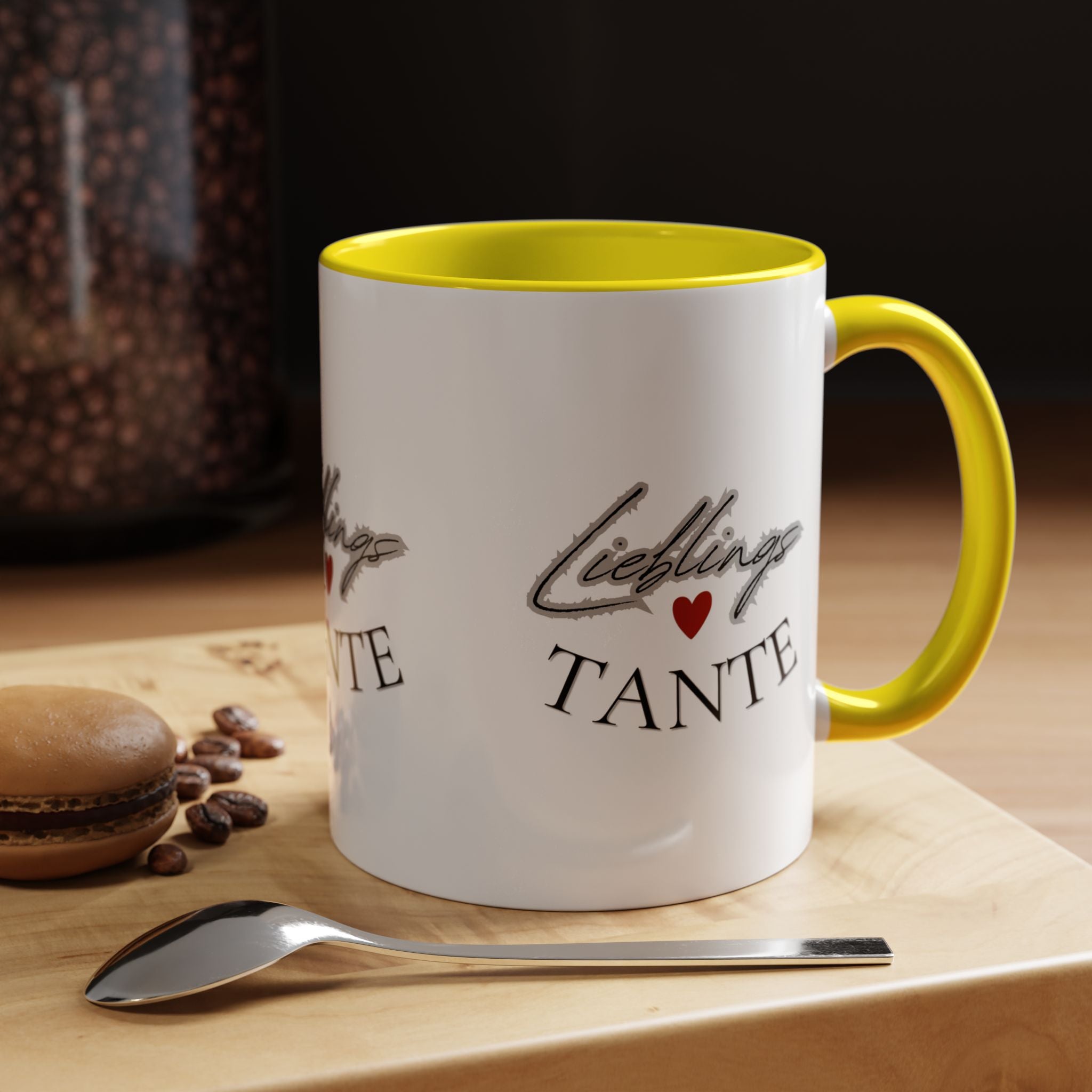 Lieblings Tante Kaffeebecher — Akzent-Keramiktasse mit Herz (11/15oz)