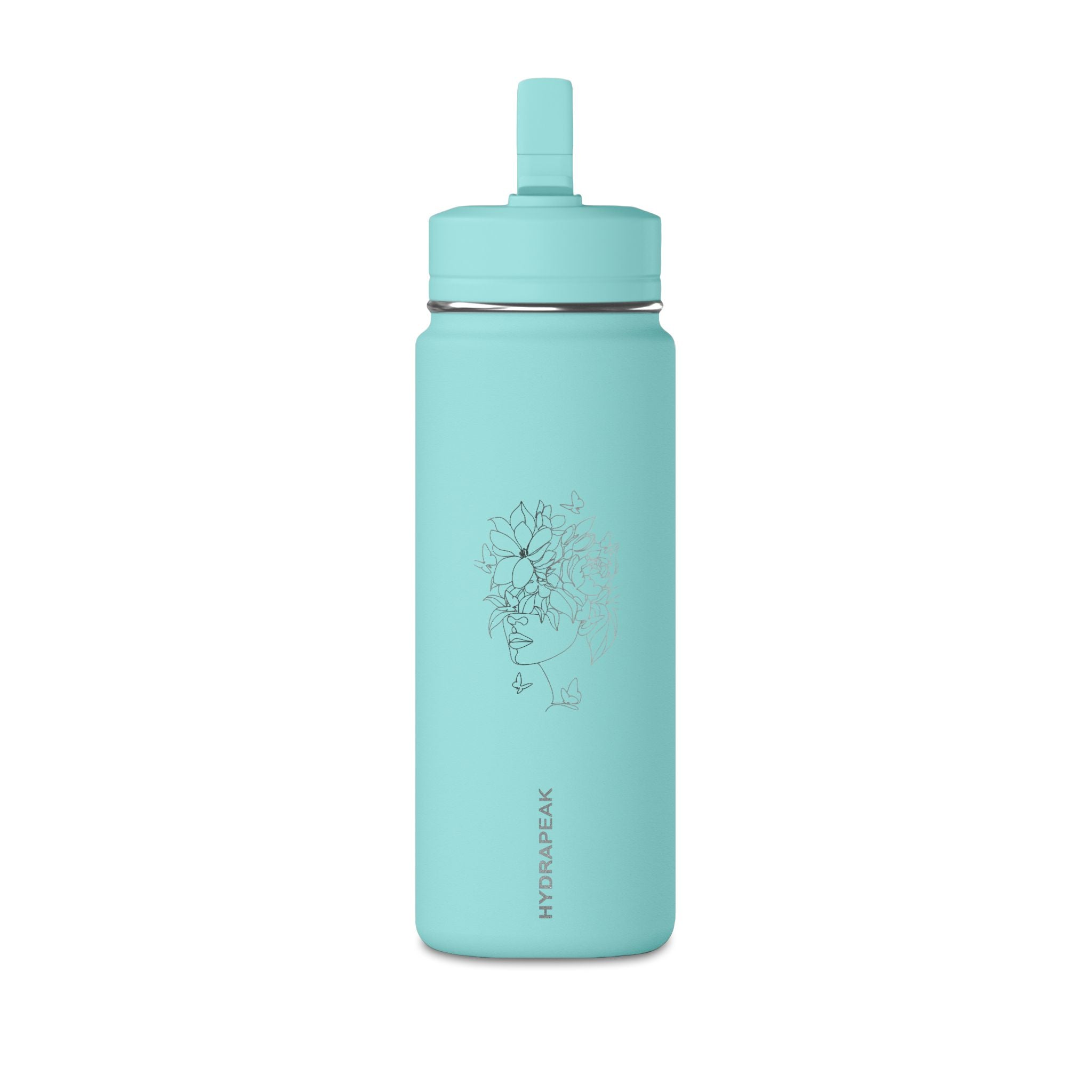 Personalisierte Trinkflasche Kinder mit Strohhalm | Edelstahl Trinkflasche Schule, Auslaufsicher Thermoflasche Kindergarten 590ml