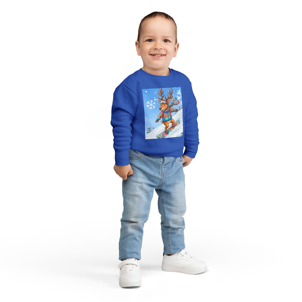 Kleinkind-Sweatshirt mit Snowboard-Rentier