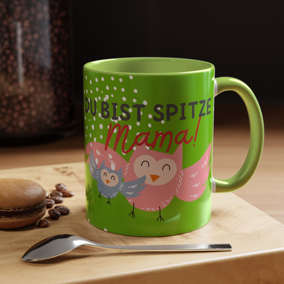 Mama Tasse – Du bist spitze! – Eulen-Motiv | Keramik Kaffeebecher Muttertagsgeschenk (11/15oz)