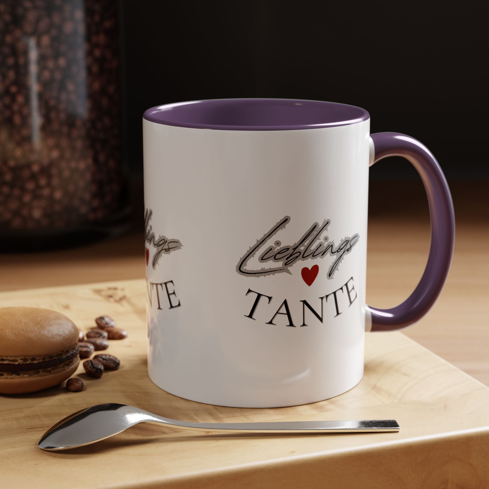 Lieblings Tante Kaffeebecher — Akzent-Keramiktasse mit Herz (11/15oz)