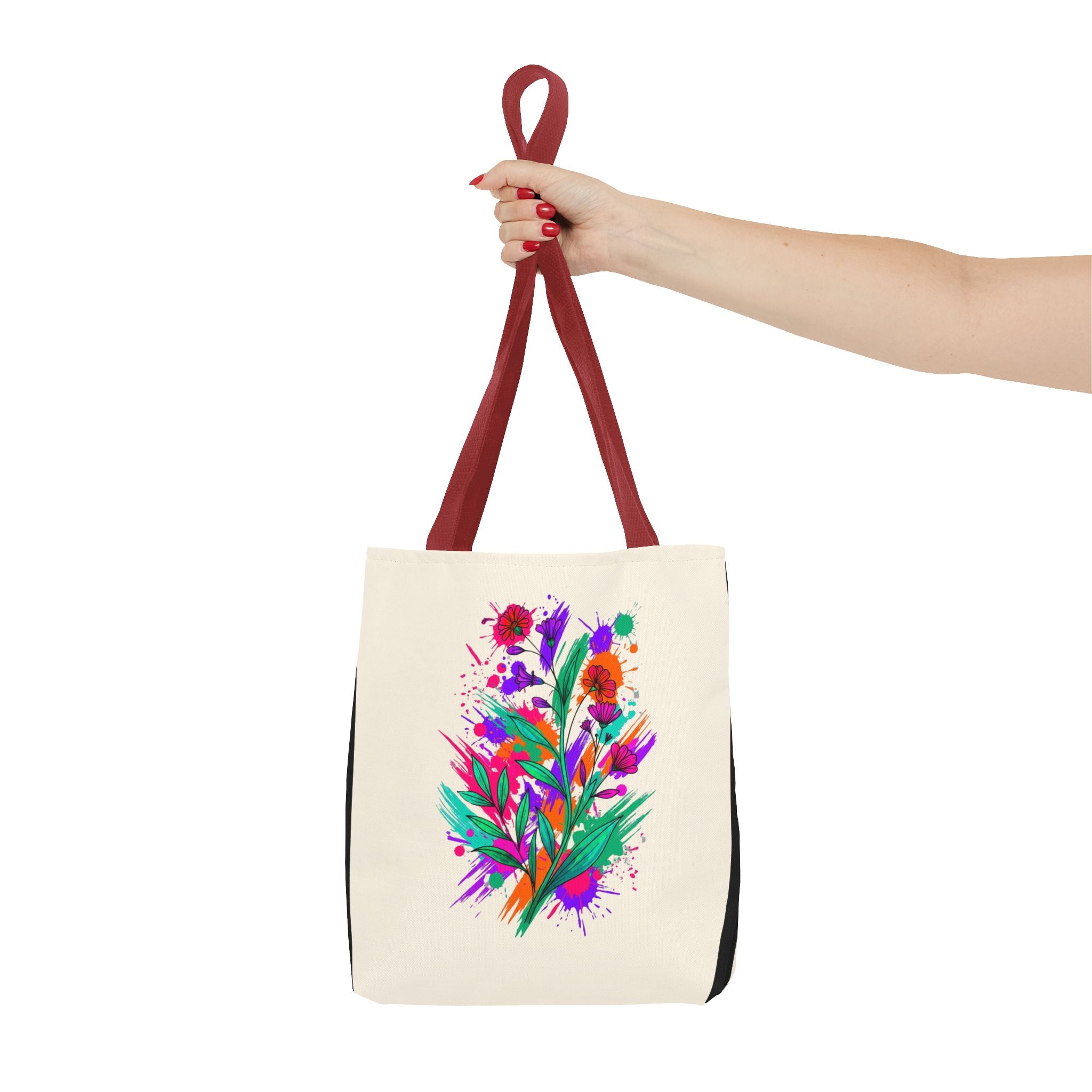 Polyester-Tragetasche „Aquarell-Blüten“ | Robuste Einkaufstasche mit Kunst-Flair