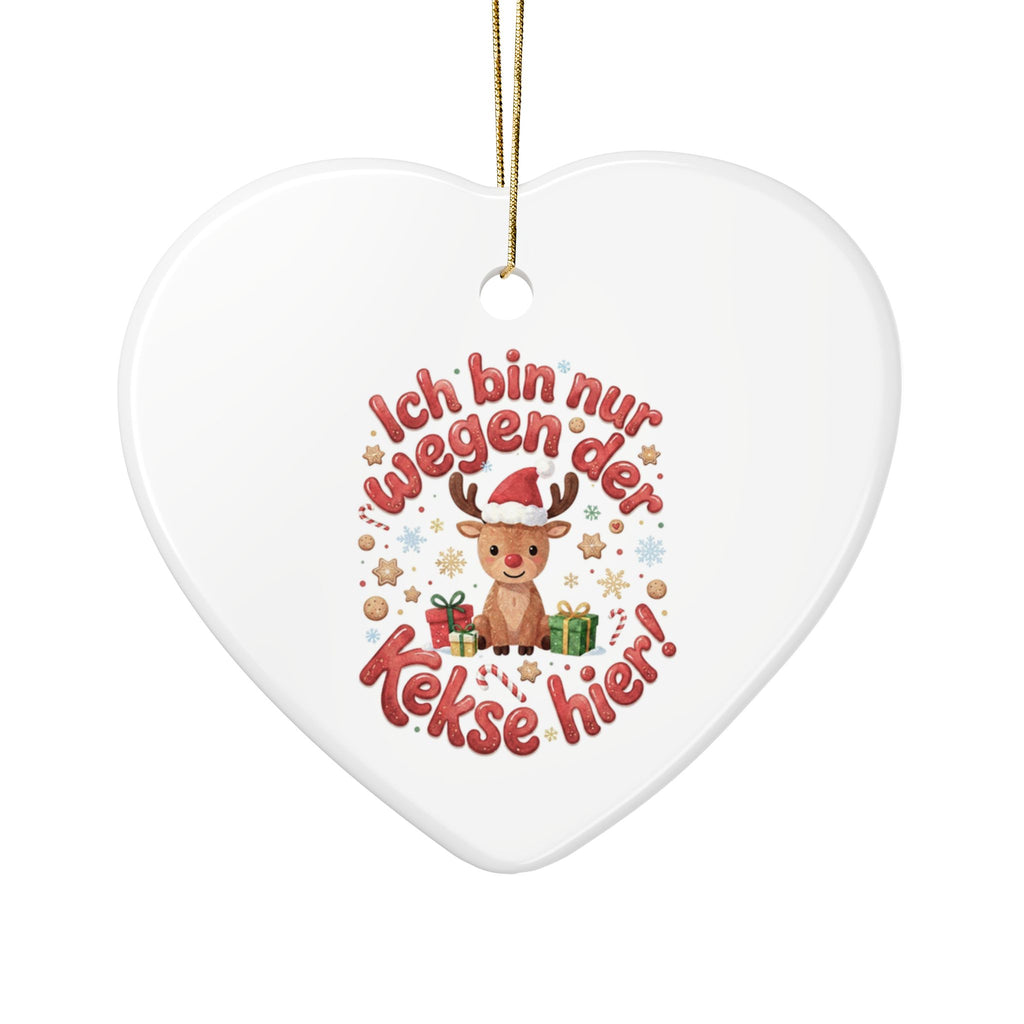 Keramik-Weihnachtsanhänger mit süßem Rentier-Motiv