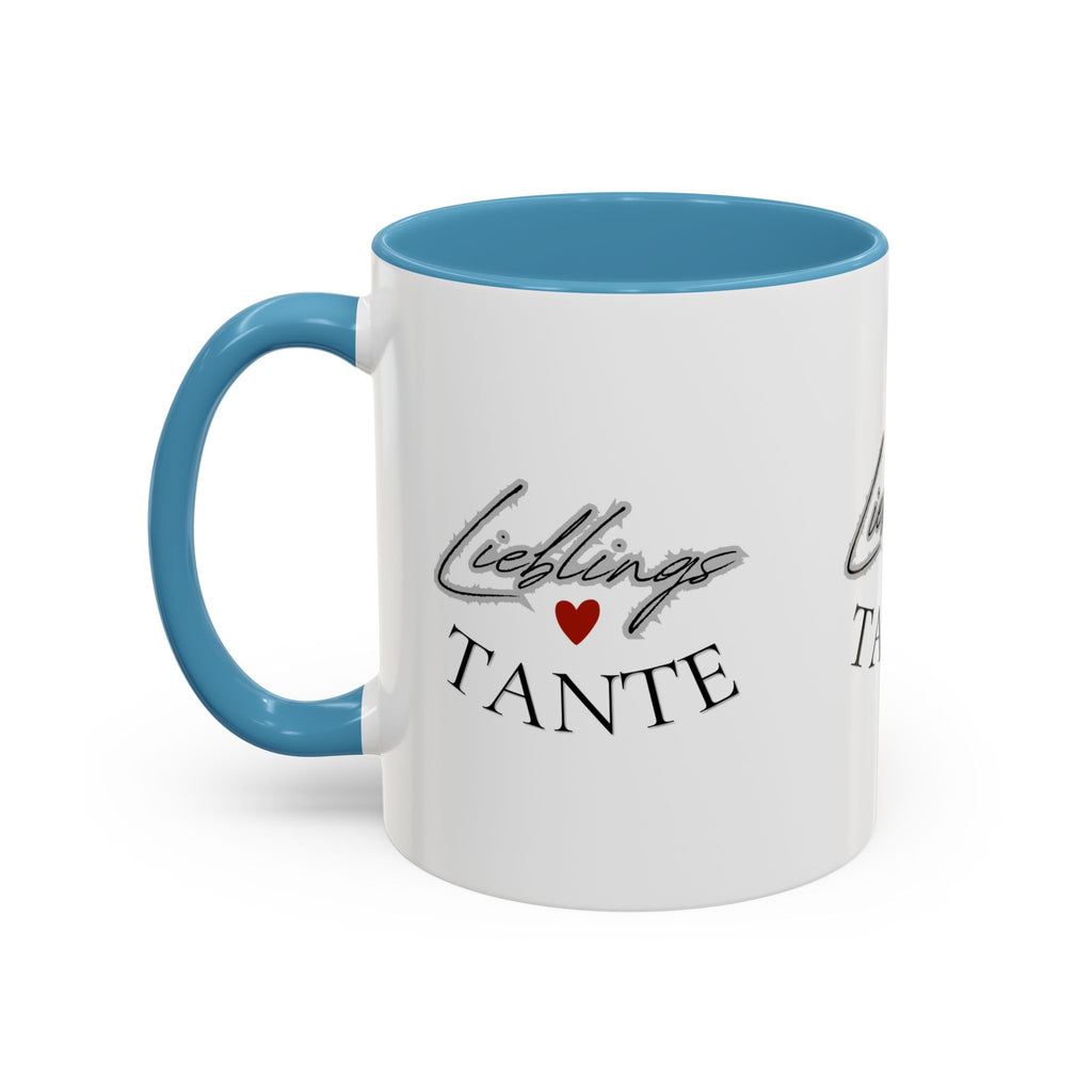 Lieblings Tante Kaffeebecher — Akzent-Keramiktasse mit Herz (11/15oz)