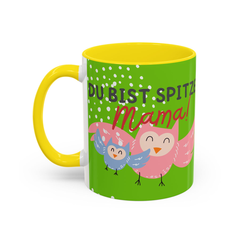 Mama Tasse – Du bist spitze! – Eulen-Motiv | Keramik Kaffeebecher Muttertagsgeschenk (11/15oz)