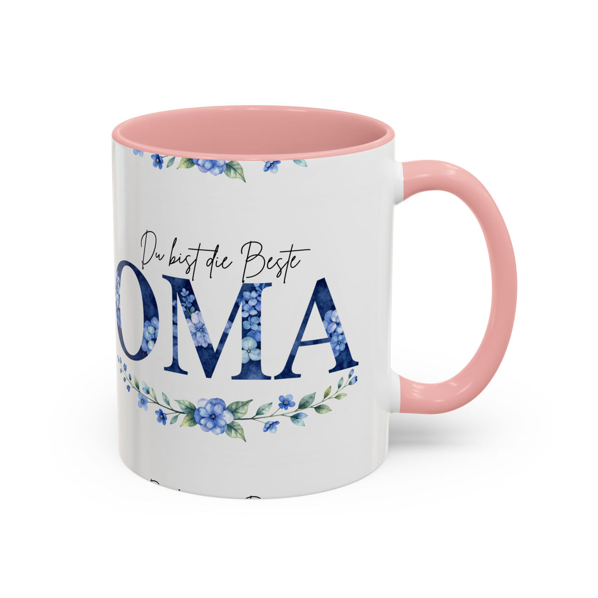 Oma Tasse – Du bist die Beste – Blumen-Motiv | Keramik Kaffeetasse Geschenk (11/15oz)
