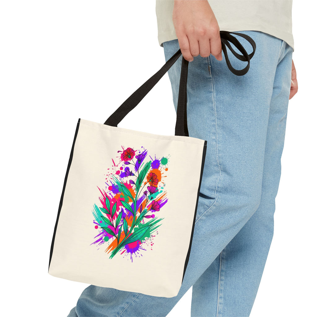 Polyester-Tragetasche „Aquarell-Blüten“ | Robuste Einkaufstasche mit Kunst-Flair