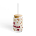 Glasbecher mit Strohhalm & Bambusdeckel „Sipper Glass“ | 16oz Becher aus gehärtetem Glas