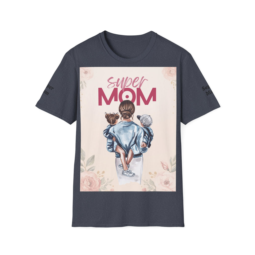 Unisex T-Shirt „Super Mom & Hund“ | Weiches Baumwoll-Shirt mit Pastell-Illustration