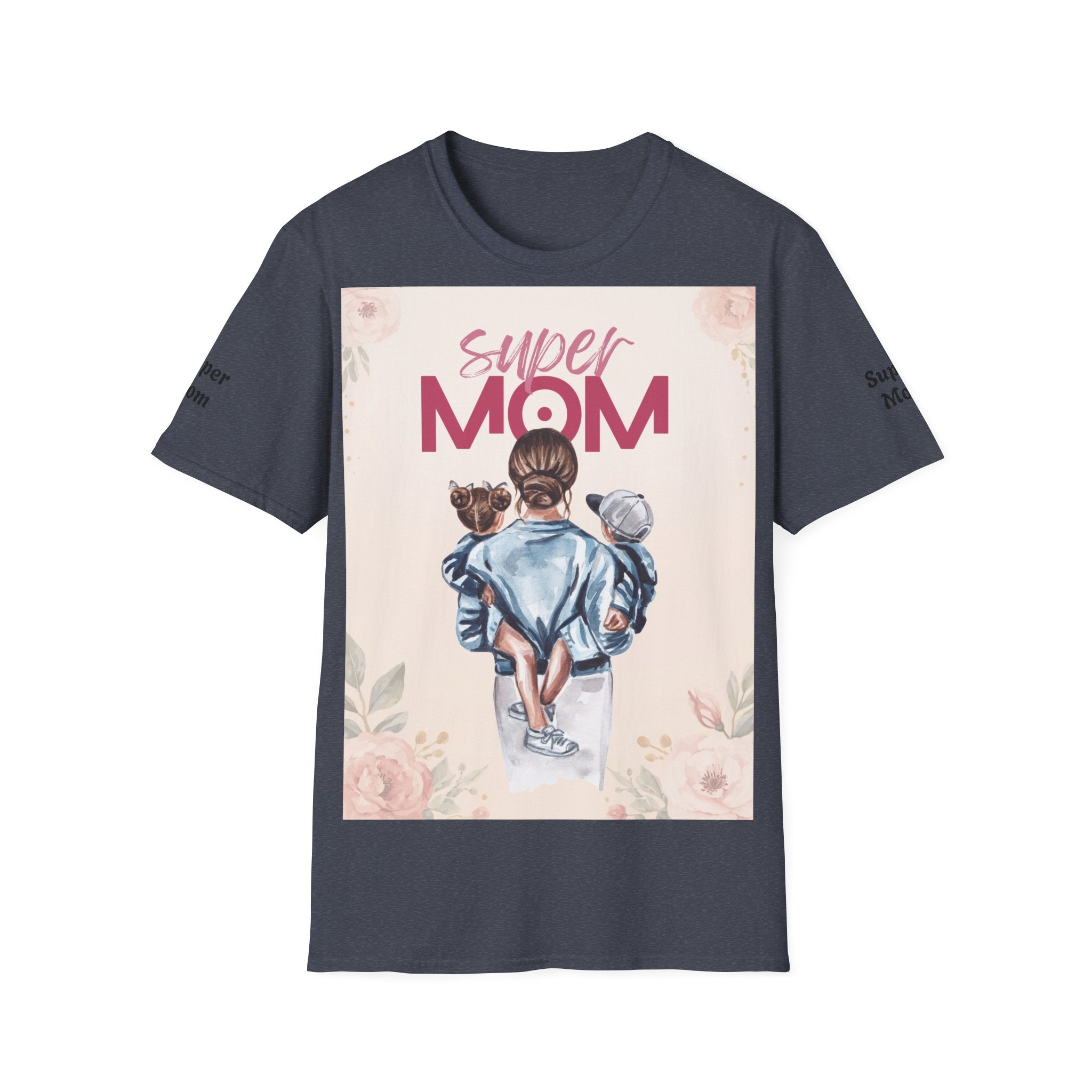 Unisex T-Shirt „Super Mom & Hund“ | Weiches Baumwoll-Shirt mit Pastell-Illustration