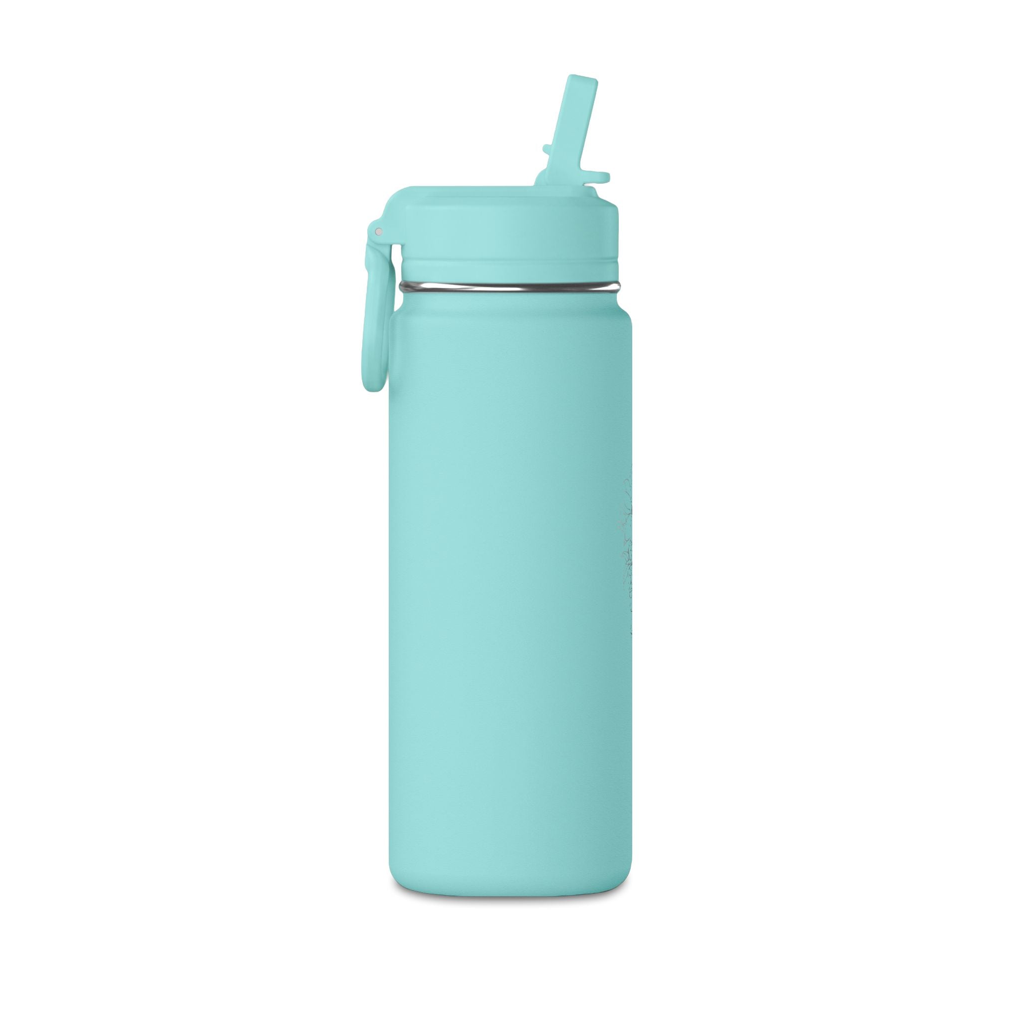 Personalisierte Trinkflasche Kinder mit Strohhalm | Edelstahl Trinkflasche Schule, Auslaufsicher Thermoflasche Kindergarten 590ml