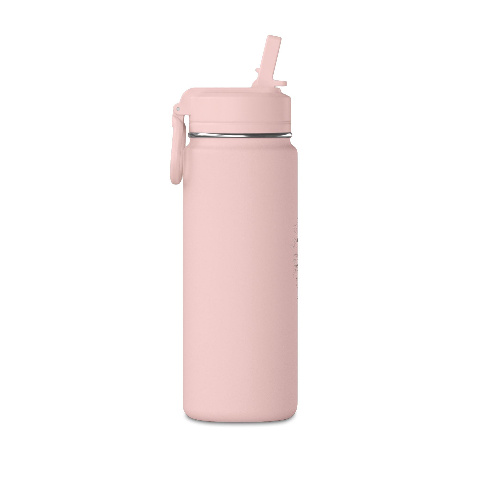 Personalisierte Trinkflasche Kinder mit Strohhalm | Edelstahl Trinkflasche Schule, Auslaufsicher Thermoflasche Kindergarten 590ml