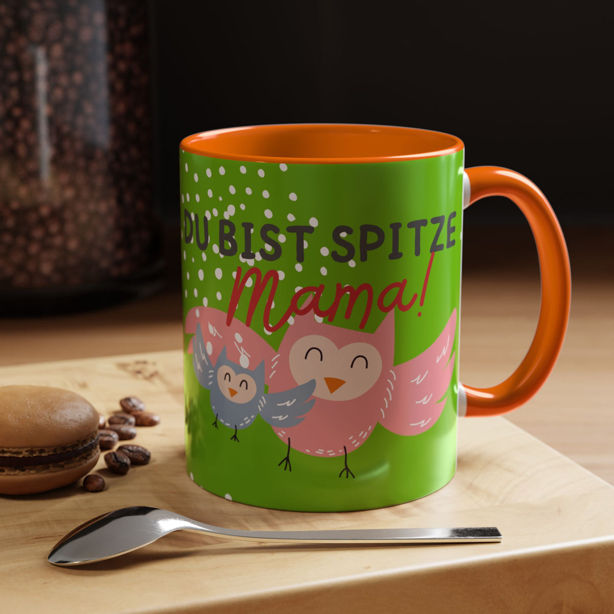 Mama Tasse – Du bist spitze! – Eulen-Motiv | Keramik Kaffeebecher Muttertagsgeschenk (11/15oz)