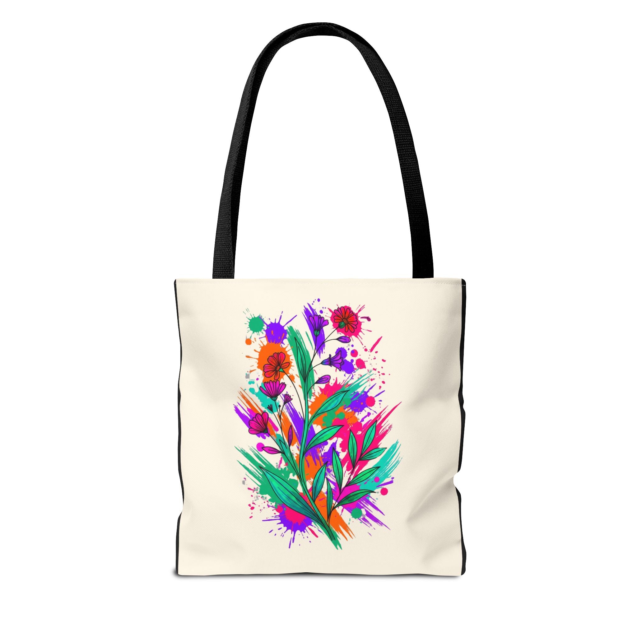 Polyester-Tragetasche „Aquarell-Blüten“ | Robuste Einkaufstasche mit Kunst-Flair