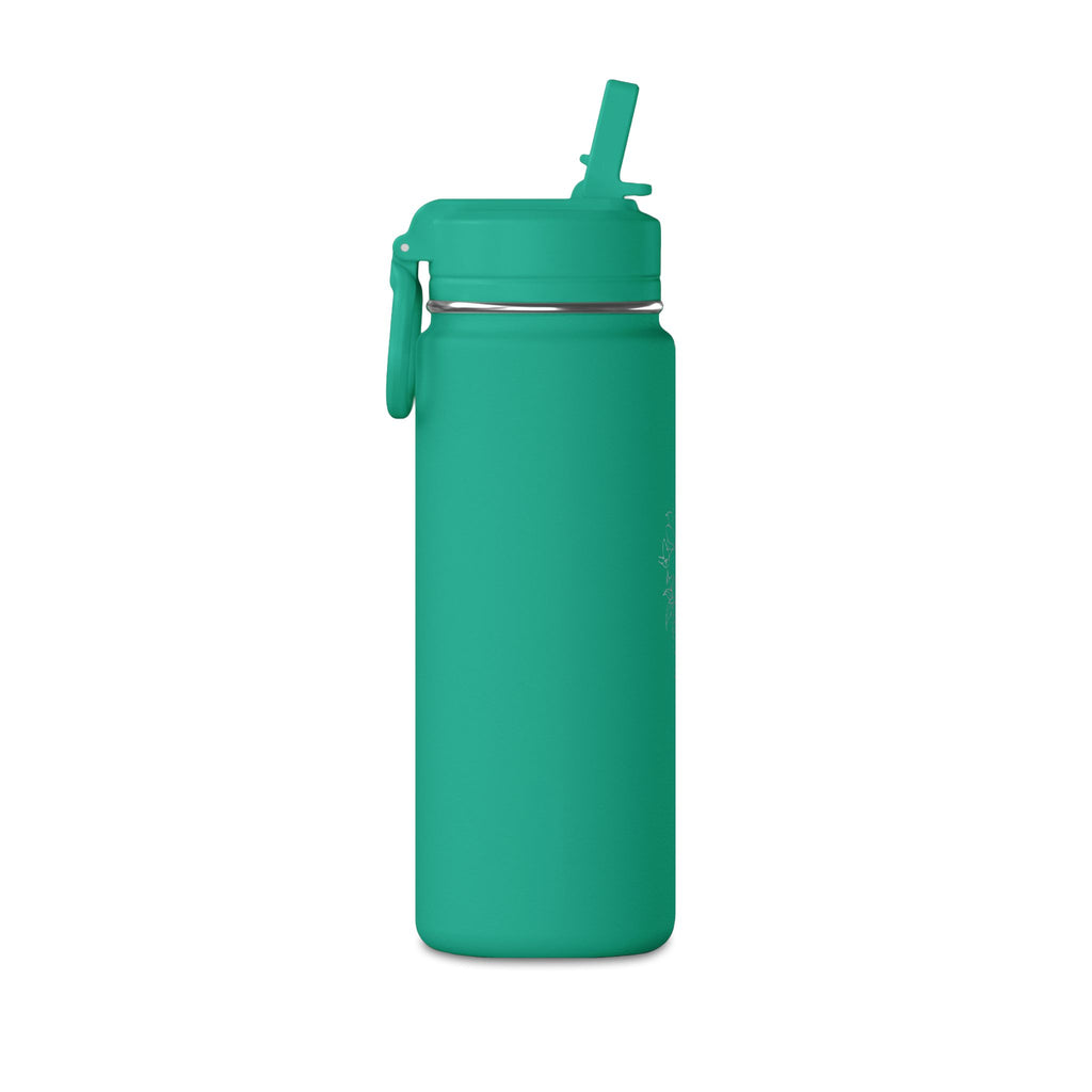 Personalisierte Trinkflasche Kinder mit Strohhalm | Edelstahl Trinkflasche Schule, Auslaufsicher Thermoflasche Kindergarten 590ml
