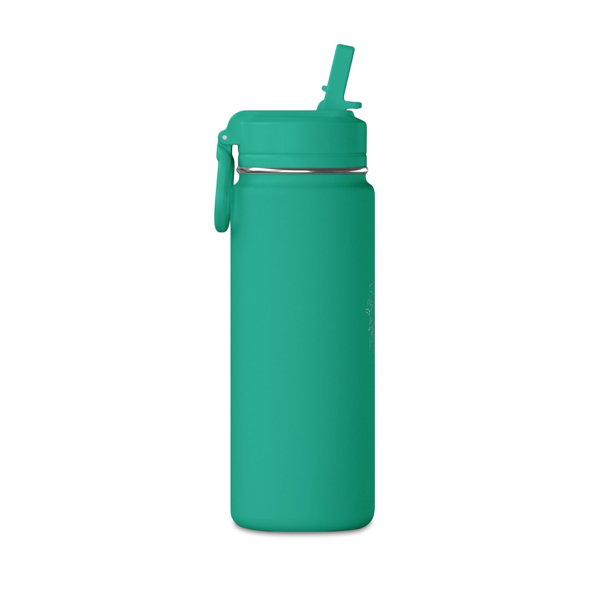 Personalisierte Trinkflasche Kinder mit Strohhalm | Edelstahl Trinkflasche Schule, Auslaufsicher Thermoflasche Kindergarten 590ml