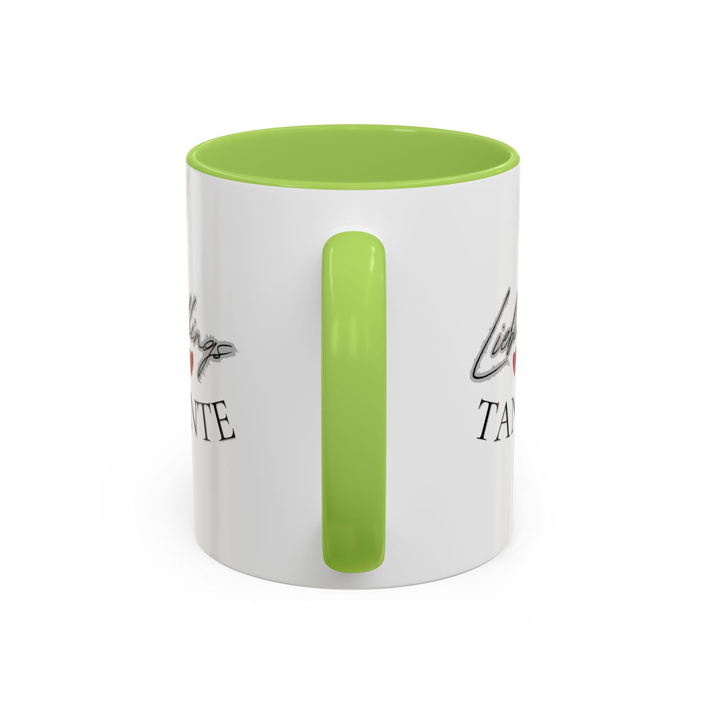 Lieblings Tante Kaffeebecher — Akzent-Keramiktasse mit Herz (11/15oz)